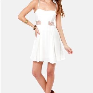 By the Lace-Sides White Lace Dress by Lush Size Small